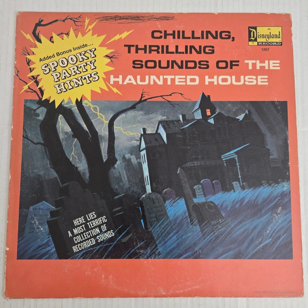 Disney Chilling Thrilling Sounds of the Haunted House Vinyl LP 1964 1257 Vintage